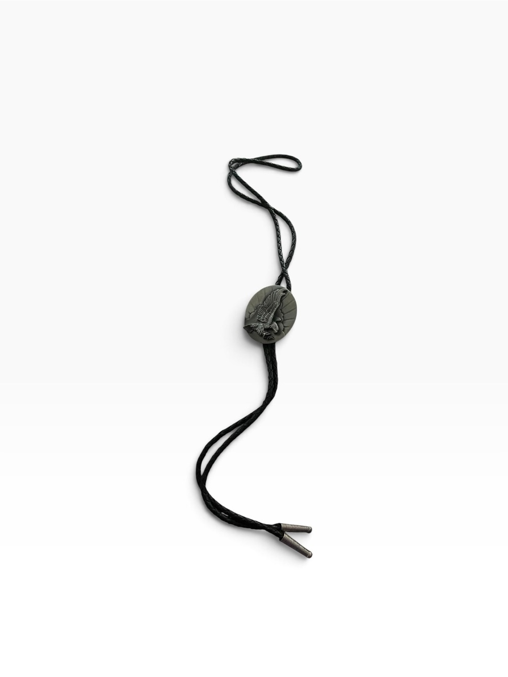 Black Western Bolo Tie with Eagle Slide - Picture 6 of 10